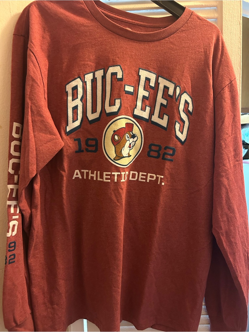 Buc-Ees Original Red Athletic Dept Soft Long Sleeve Shirt Unisex Xl